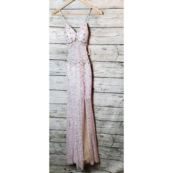 Mia Bella Sleeveless Sequined Long Evening Party Maxi Dress Size  4 - Picture 1 of 15